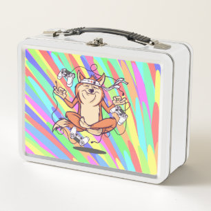 Funny Dog Shiba Inu Gaming Design Metal Lunch Box