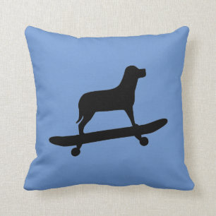 Funny Dog Skateboarding - Dog-Themed Pillows