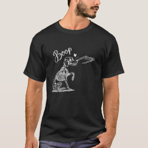 Funny Dog Skeleton Hand Boop Halloween Puppy Dog L T-Shirt