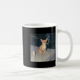 Funny dog smoking chihuahua meme cigarette beer Fu Coffee Mug