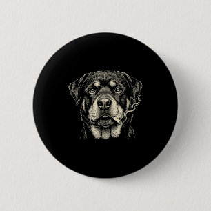Funny Dog Smoking Cigarette Funny Rottweiler 6 Cm Round Badge