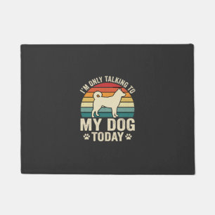 Funny Dog Talking Retro Sunset Doormat