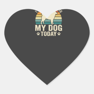 Funny Dog Talking Retro Sunset Heart Sticker