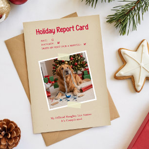 Funny Dog Themed Pet Photo Christmas Holiday Card