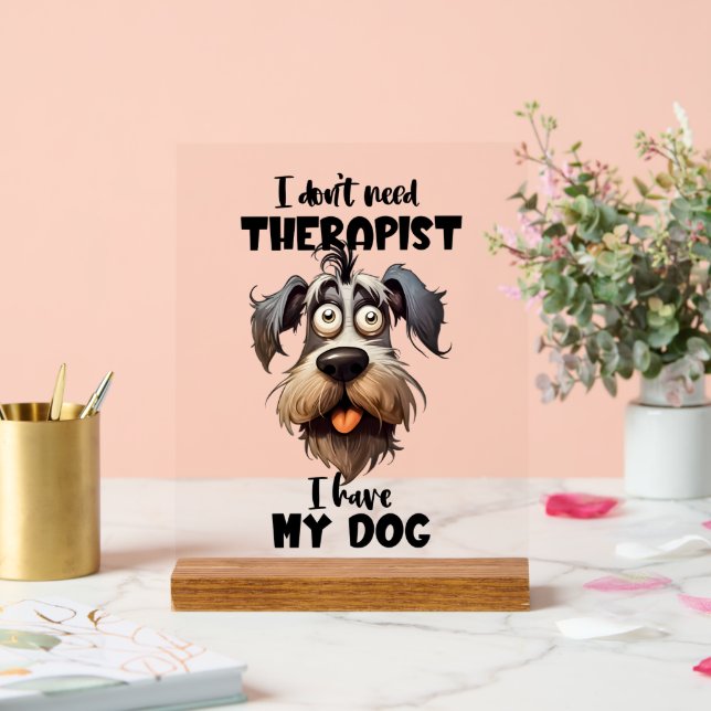 Funny dog therapist word art acrylic sign (Wedding)