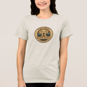 Funny Dog – Time spent with dogs is never wasted Tri-Blend Shirt