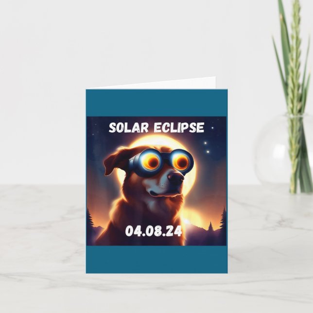 Funny Dog Total Solar Eclipse Glasses Card (Front)