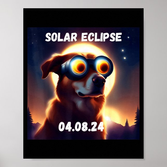 Funny Dog Total Solar Eclipse Glasses Poster (Front)