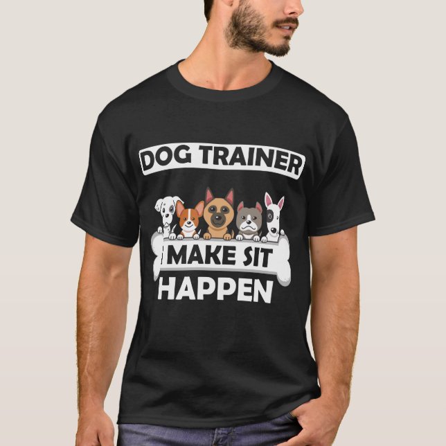 Funny Dog Trainer Humour Puppy Education T-Shirt (Front)