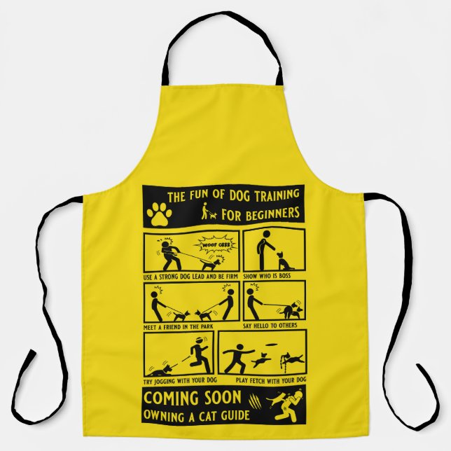 Funny Dog Training Instruction Manual Apron (Front)