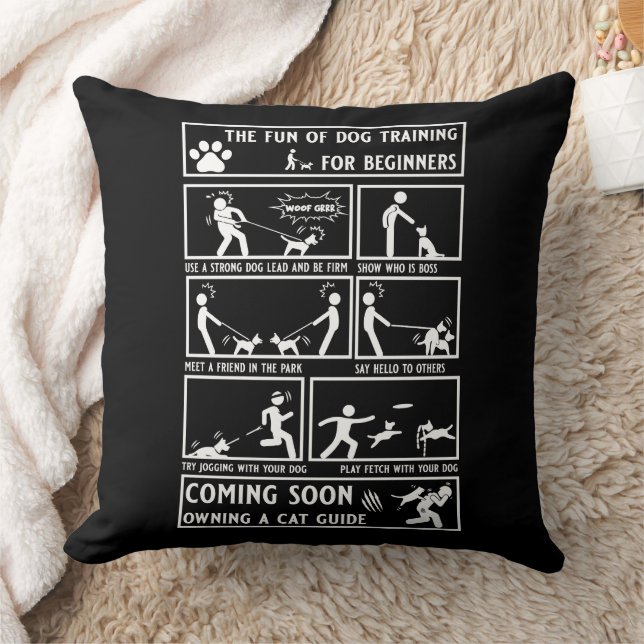 Funny Dog Training Instruction Manual Cushion (Blanket)
