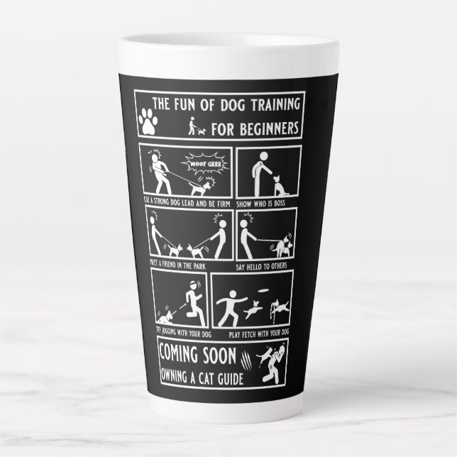 Funny Dog Training Instruction Manual Latte Mug (Front)