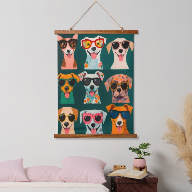 Funny Dog Wall Art Print – Colourful Dogs  (Bedroom)