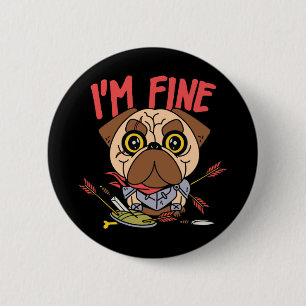 Funny Dog Warrior 6 Cm Round Badge