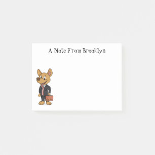 Funny dog wearing business suit cartoon post-it notes