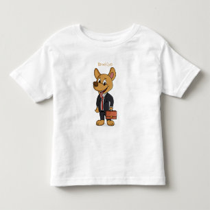 Funny dog wearing business suit cartoon toddler T-Shirt