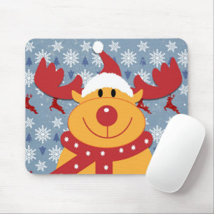 funny dog wearing christmas deer costume mouse pad