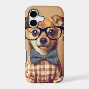 Funny Dog Wearing Glasses and Bowtie