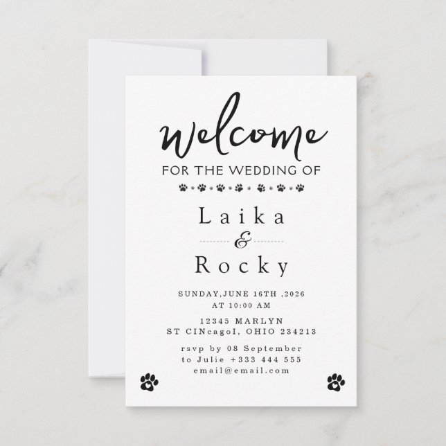 Funny Dog Wedding Invitation (Front)