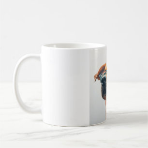 Funny Dog with Glasses Mug - Cute Smart Puppy Cera