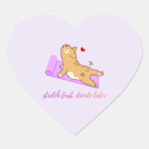 Funny Dog Yoga Sticker – Cute Lazy Fitness Humour