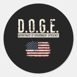 Funny Doge Department Of Government Efficiency Tee Classic Round Sticker
