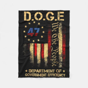 Funny Doge Department Of Government Efficiency Tee Fleece Blanket