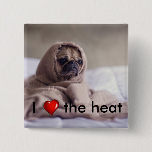 Funny doggy 15 cm square badge