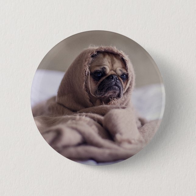 Funny doggy 6 cm round badge (Front)