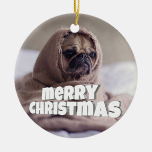 Funny doggy ceramic ornament