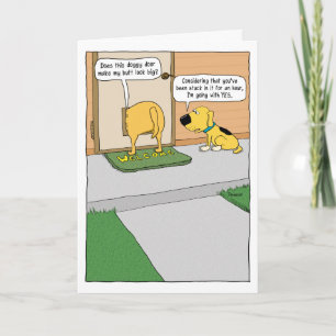 Funny Doggy Door Birthday Card