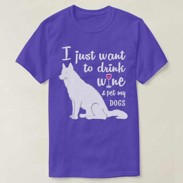 Funny Dogs And Drinking Red Wine Relaxation Gift T-Shirt (Design Front)