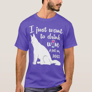 Funny Dogs And Drinking Red Wine Relaxation Gift T-Shirt
