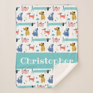 Funny Dogs Baby Sherpa Blanket