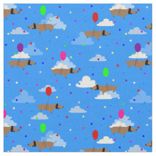funny dogs dachshund balloons clouds fabric