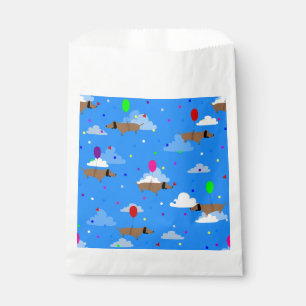 funny dogs dachshund balloons clouds favour bag