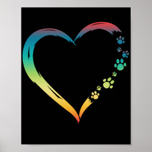 Funny Dogs Dogs Heart Paws  Mum Dad Poster
