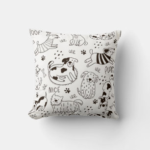 Funny Dogs doodle  Cushion