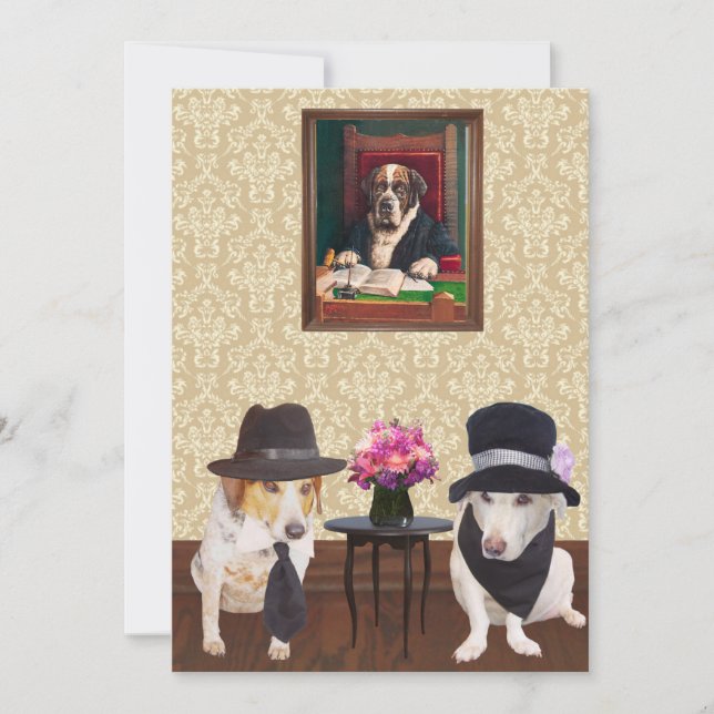 Funny Dogs Flat Greeting Card (Just front & back) (Front)