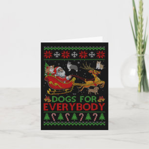 Funny Dogs For Everybody Santa Sleigh Ugly Christm Card