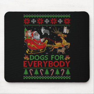 Funny Dogs For Everybody Santa Sleigh Ugly Christm Mouse Pad
