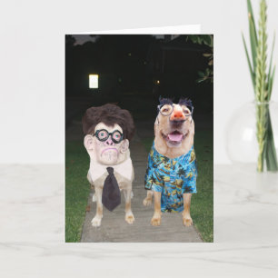 Funny Dogs/Labs as Humans on Halloween Card