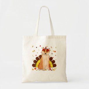 Funny Dogs Lover Turkey Shiba Inu Thanksgiving Tote Bag