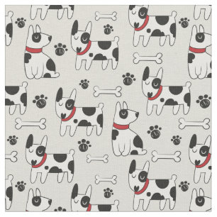 funny dogs pattern fabric