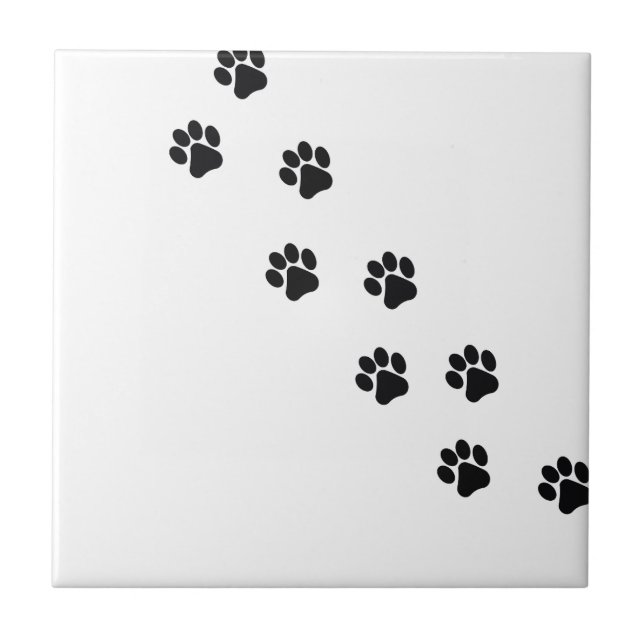 Funny dog's paw  print tile (Front)