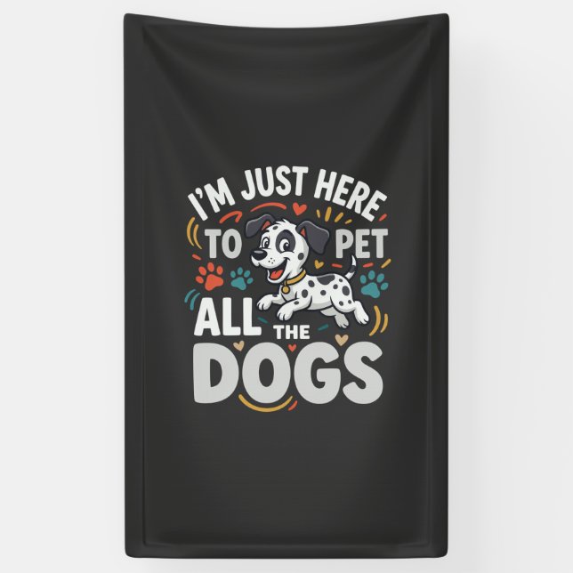 Funny Dogs Pet Lover Vector Banner (Vertical)