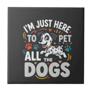 Funny Dogs Pet Lover Vector Ceramic Tile