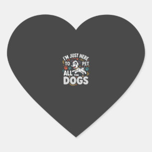Funny Dogs Pet Lover Vector Heart Sticker