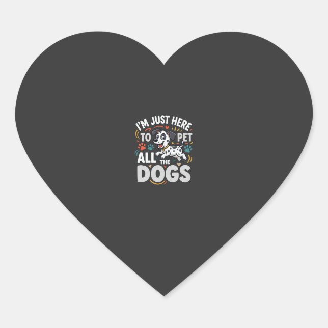 Funny Dogs Pet Lover Vector Heart Sticker (Front)
