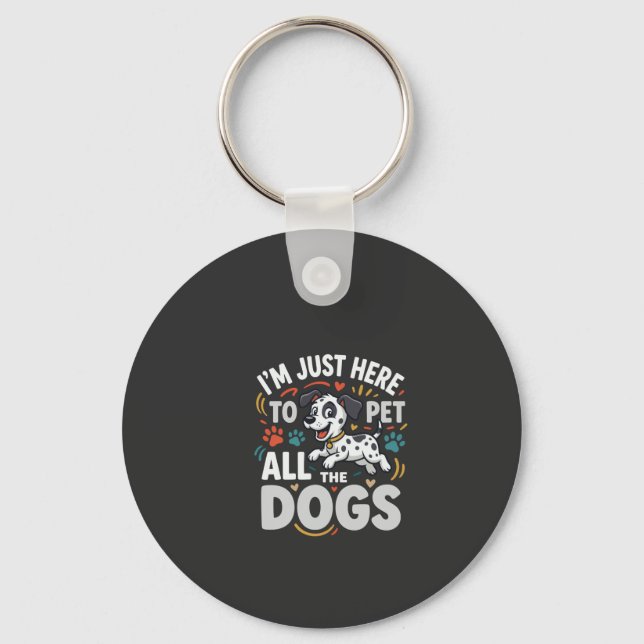 Funny Dogs Pet Lover Vector Key Ring (Front)